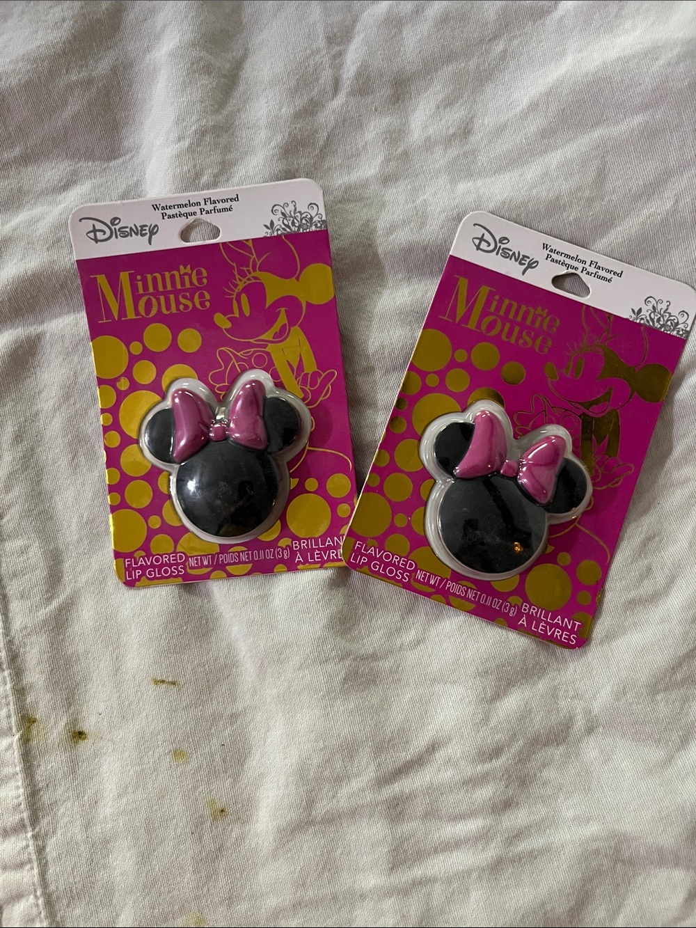 Disney Minnie Mouse Black & Pink Bow Lip Gloss Set